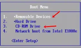 boot menu