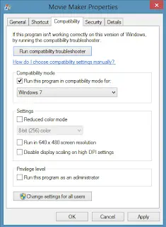 run program in compatibility mode