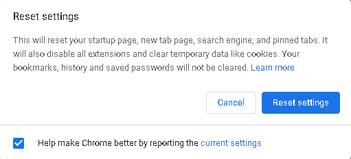 reset setting