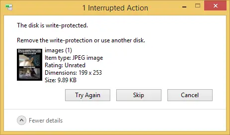 disk is write protected