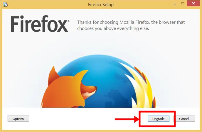 upgrade firefox