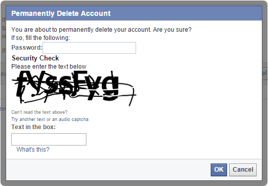 facebook delete