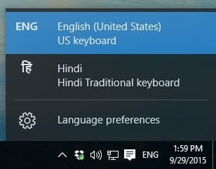 Change Keyboard Language windows 10