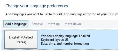  Language preferences