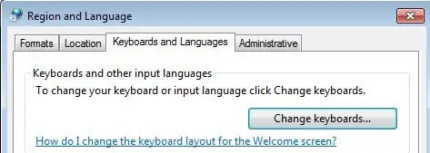 Change Keyboard Language windows 7