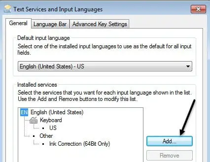 Change Keyboard Language windows 7 