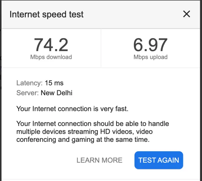 internet speed test