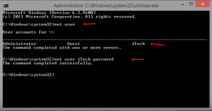 reset windows 8 password cmd