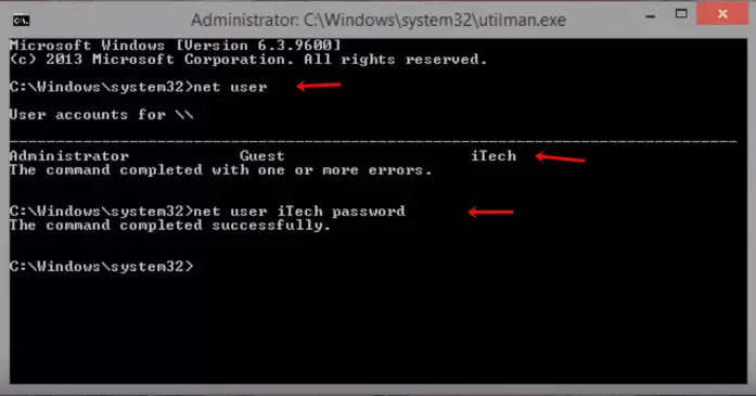 reset windows 8 password cmd