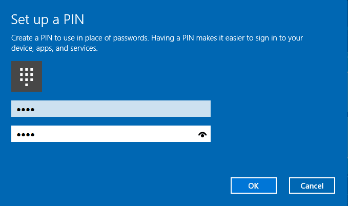 win 8 PIN