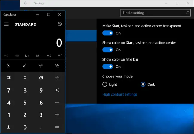 windows 10 dark theme