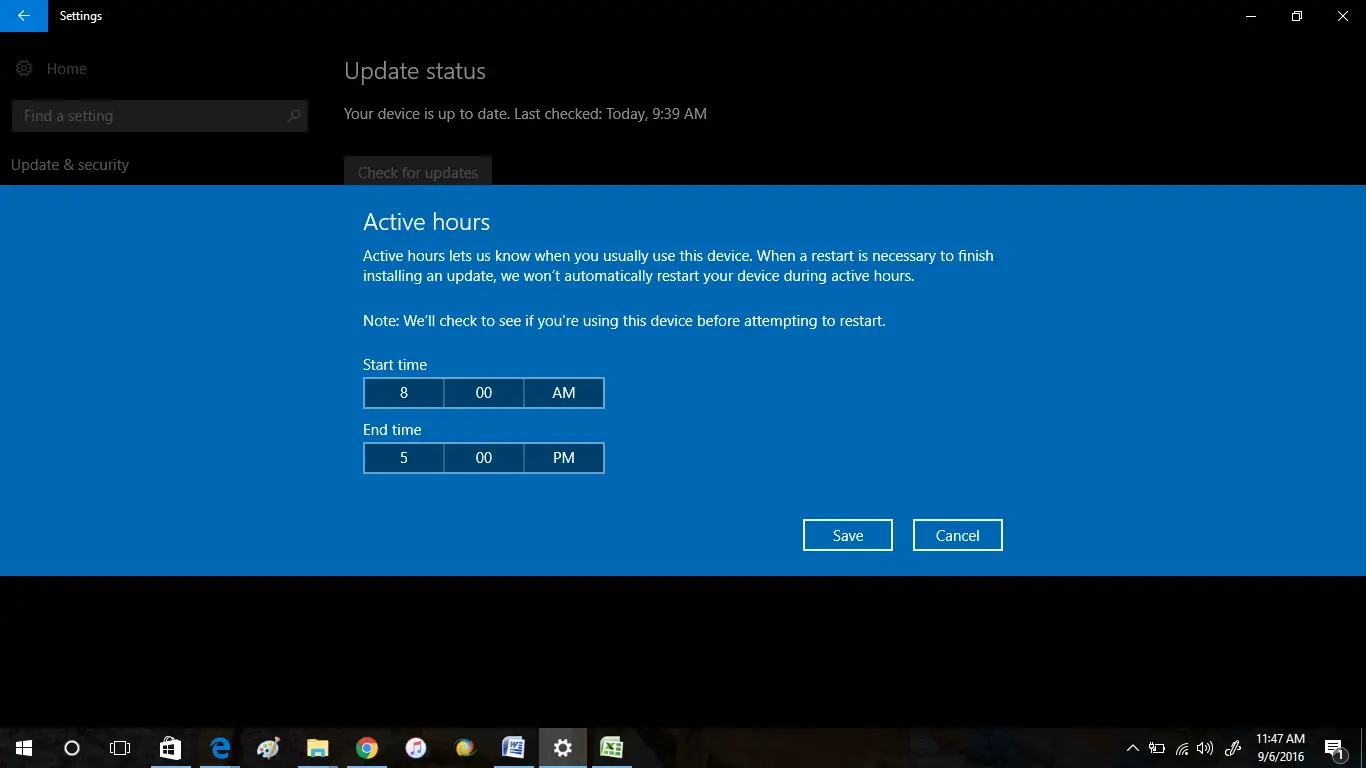 schedule windows update in windows 10