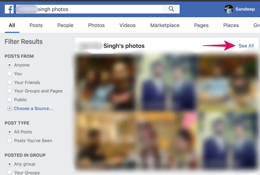 how can you see someones hidden photos on facebook