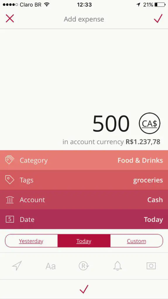 Toshl Finance app features