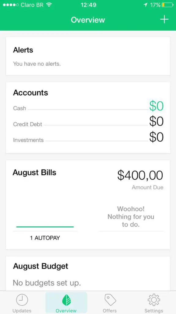 budgeting in mint app