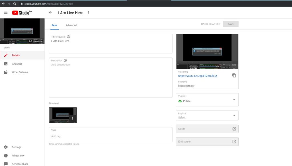 edit live events in youtube studio