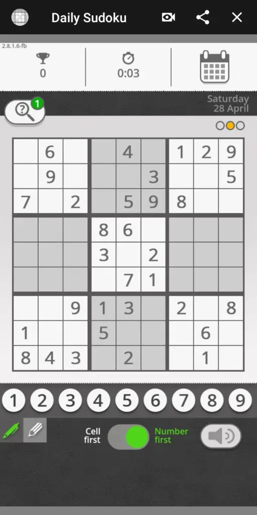 daily sudoku facebook gaming