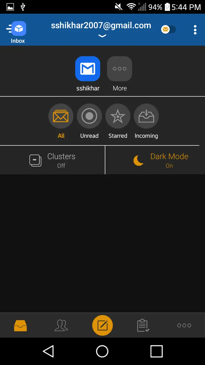 BlueMail dark mode