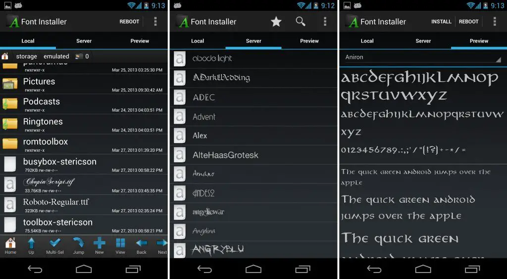font typefaces font installer android