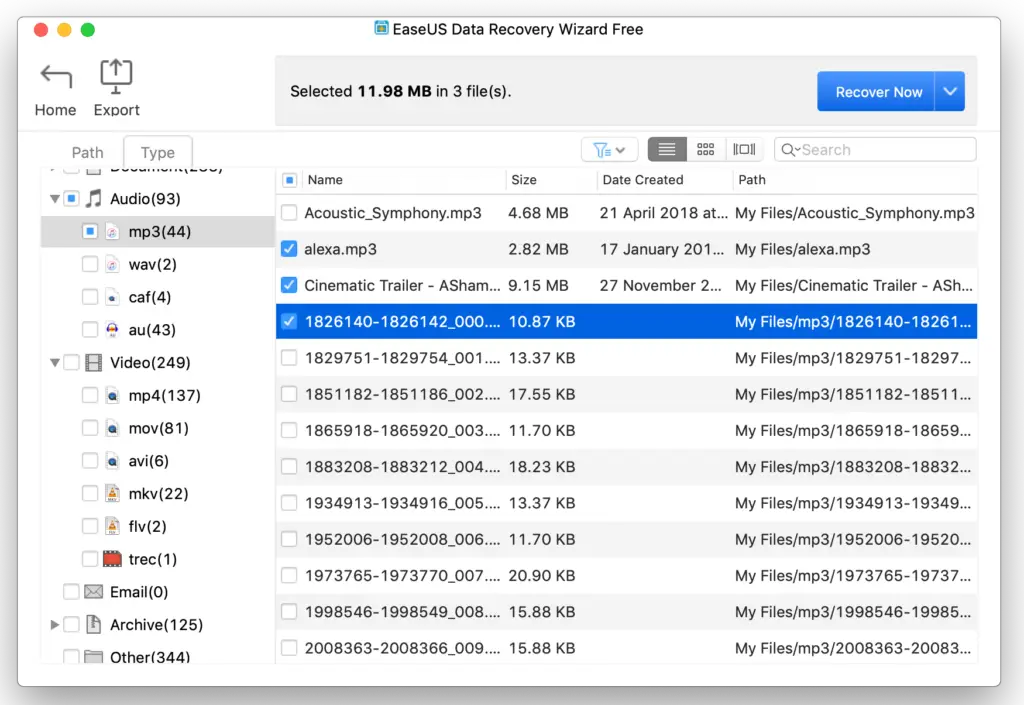 easeus file recovery mac