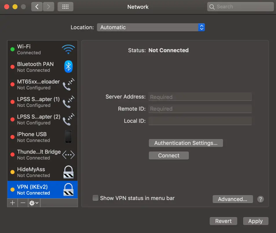 configure vpn on mac os