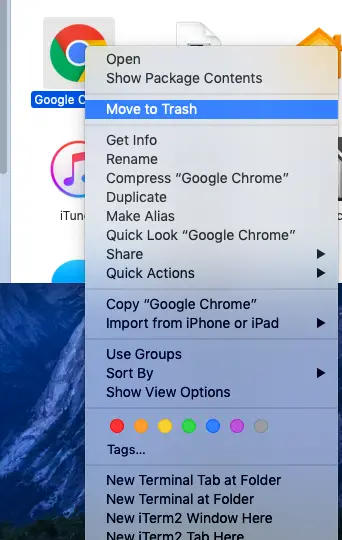 uninstall google chrome mac