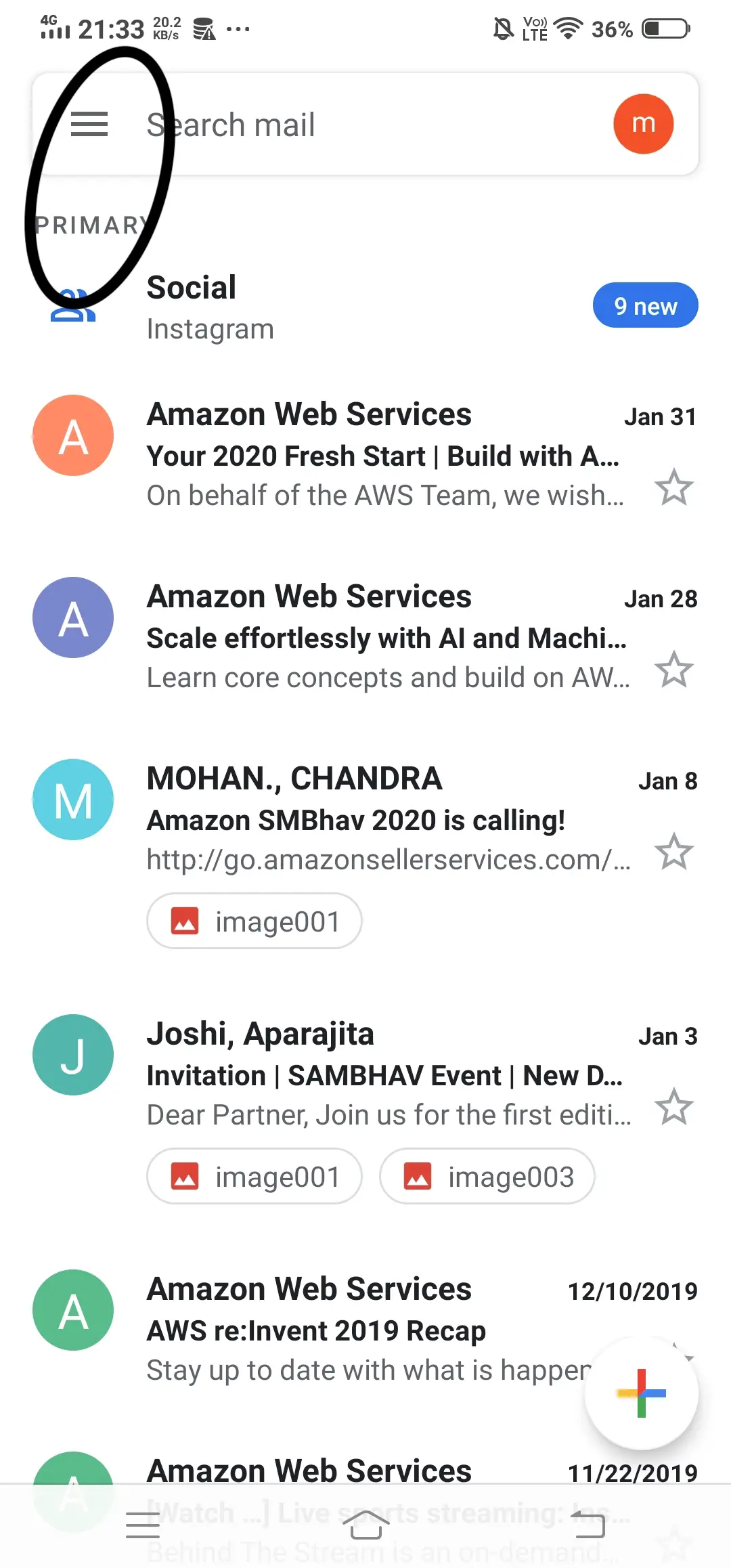 find archived emails on gmail app