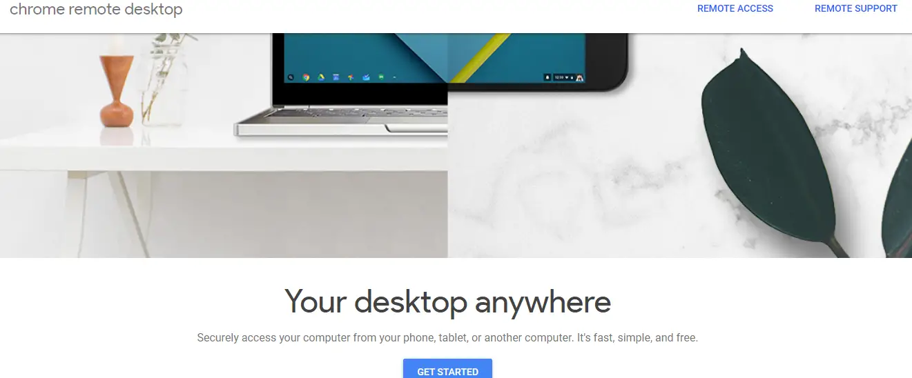 chrome remote desktop to work from home