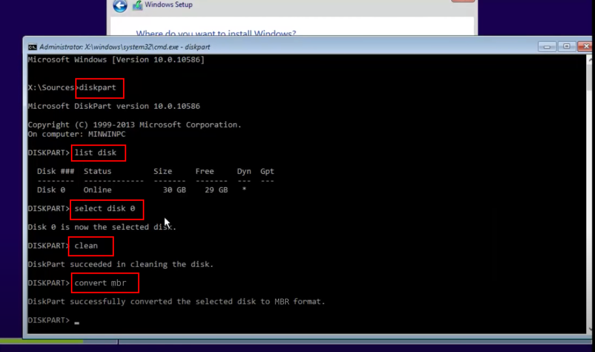 convert mbr to gpt windows 10 command line