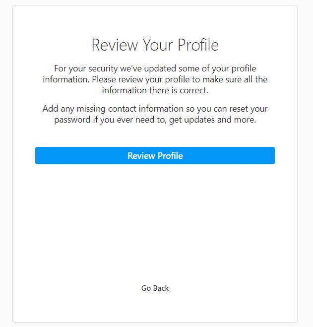 review instagram profile