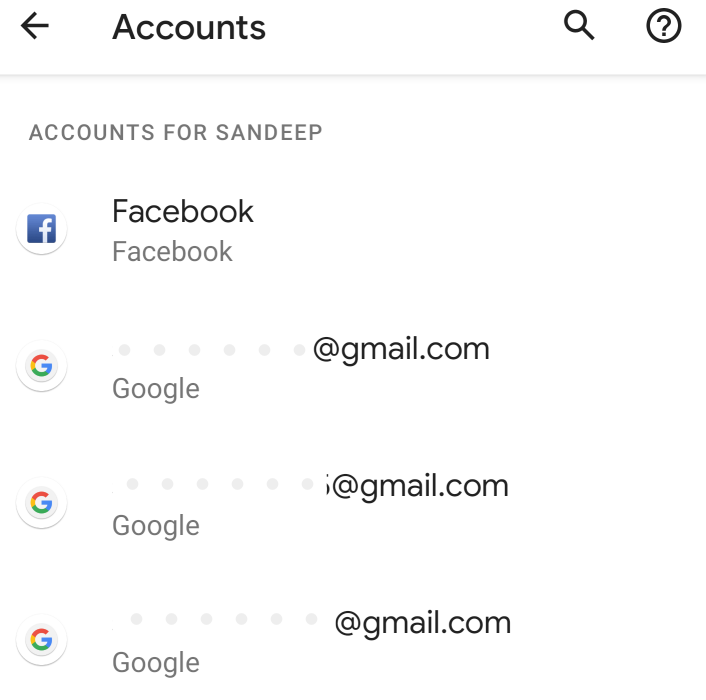 select google account