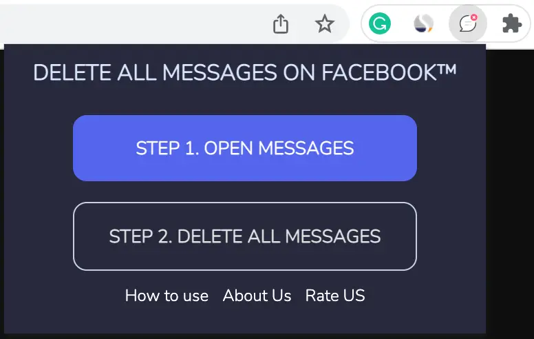 chrome extension to delete facebook messages