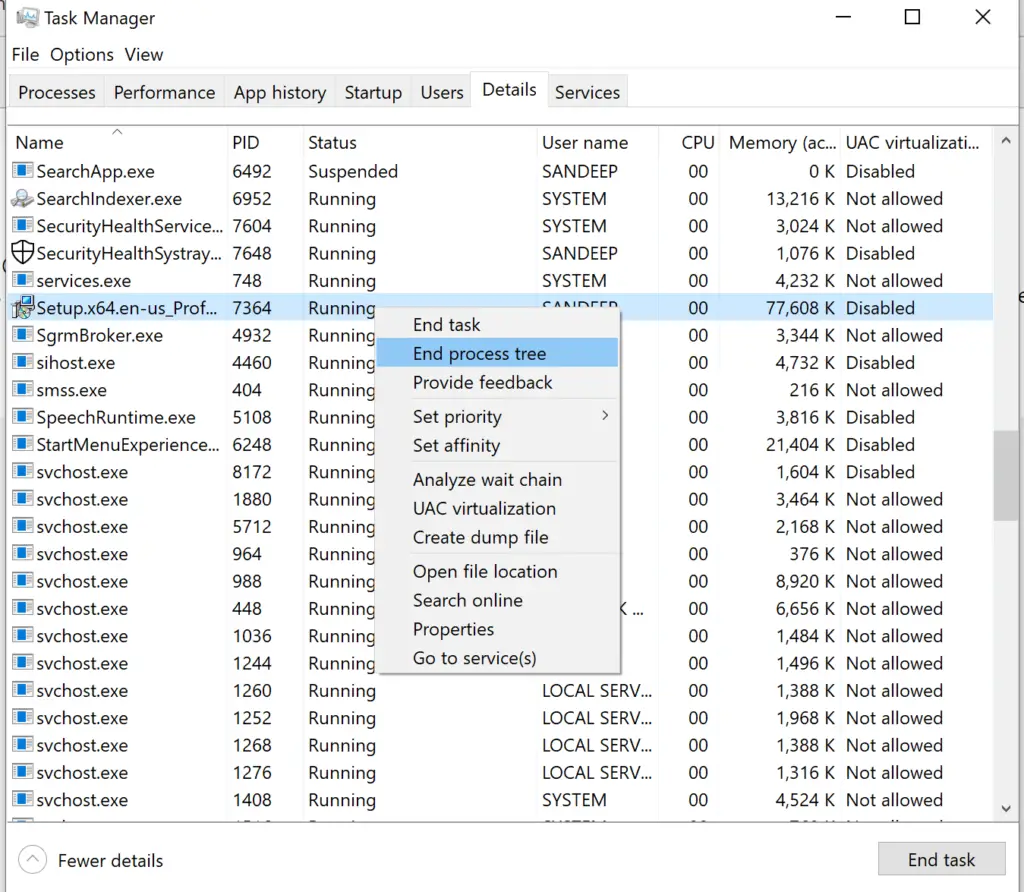 end office setup process