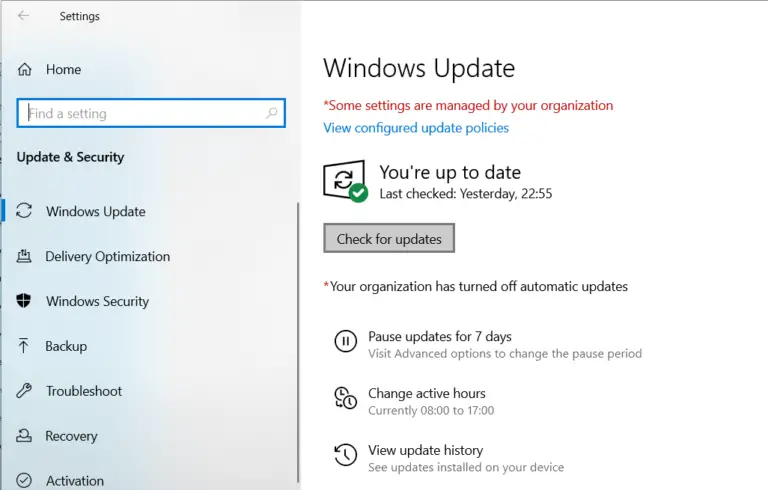 cannot open system settings windows 10