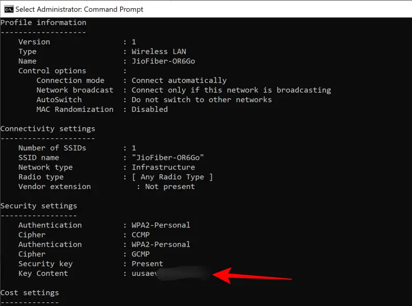 see wifi password on windows 10 using cmd