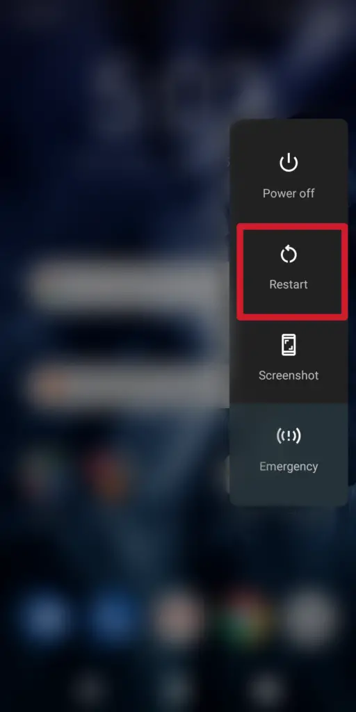android restart option