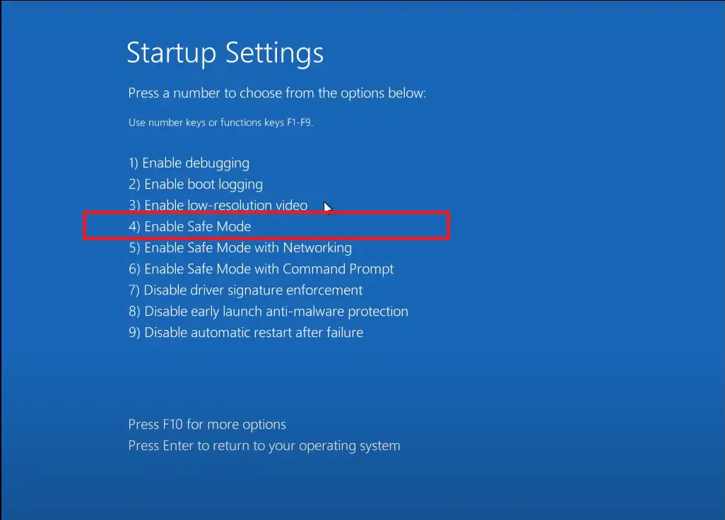 Safe Mode in Windows 10