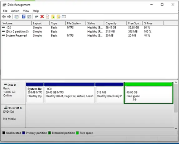 free space partition