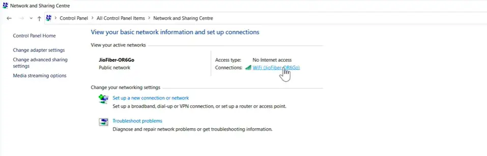 windows internet connection