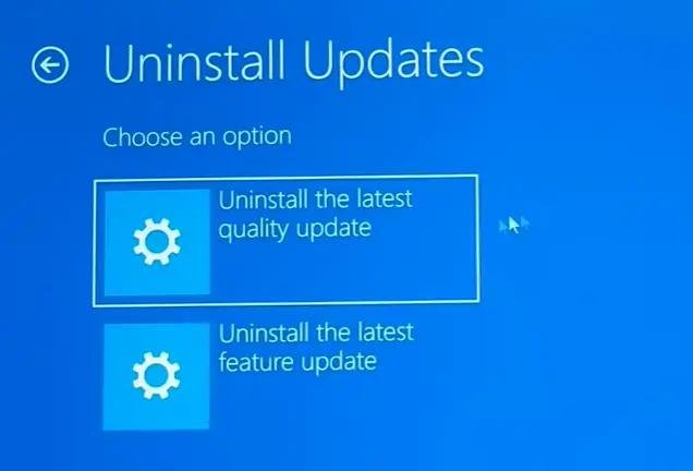 uninstall windows 10 updates