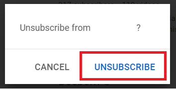 Unsubscribing from a YouTube Channel