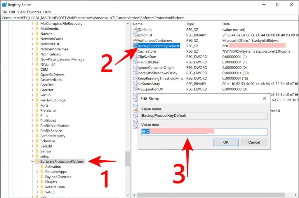 find product key using registry