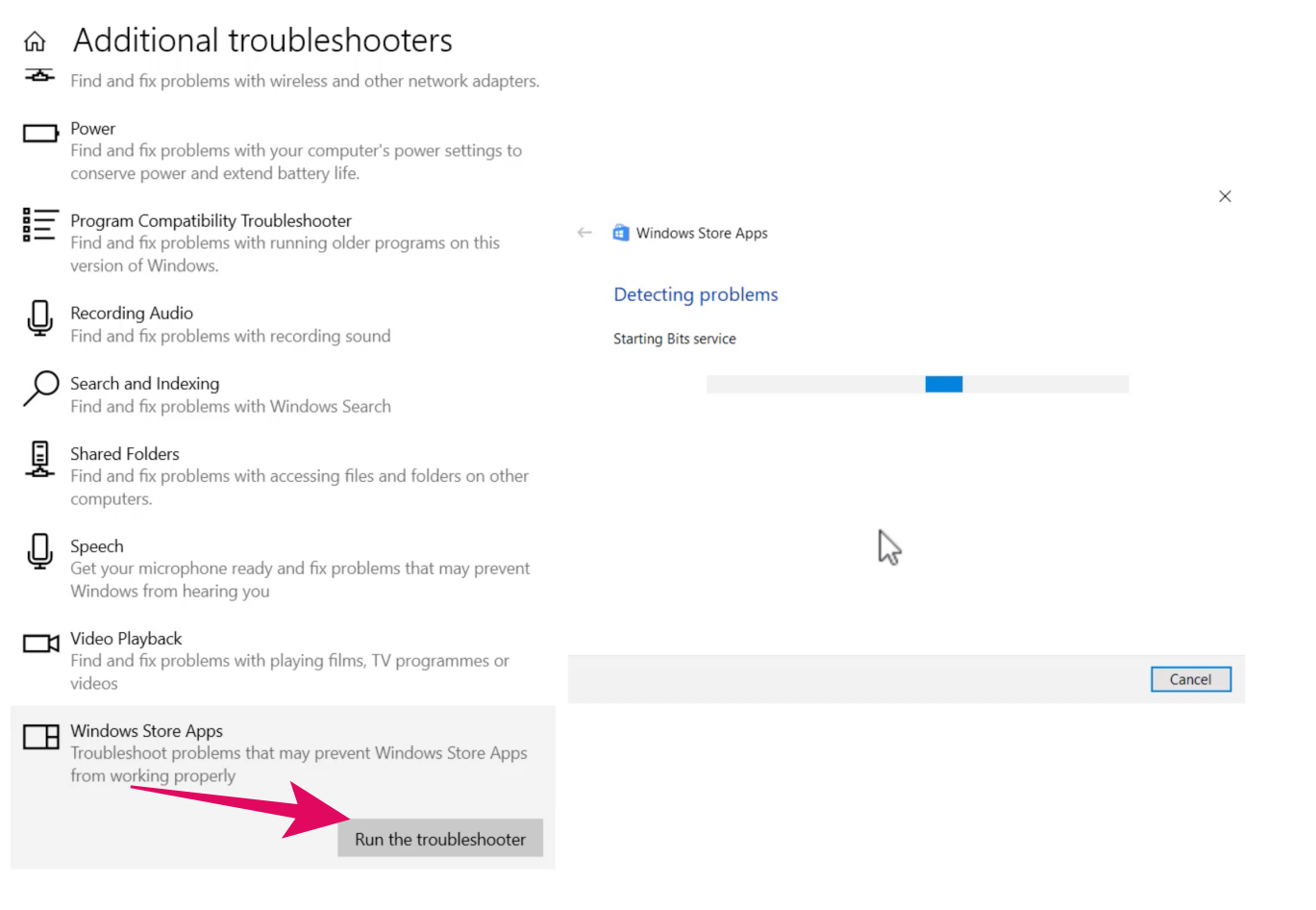windows troubleshooter to fix ms store