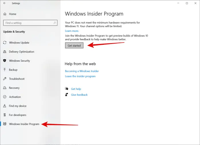 Windows Insider Programme