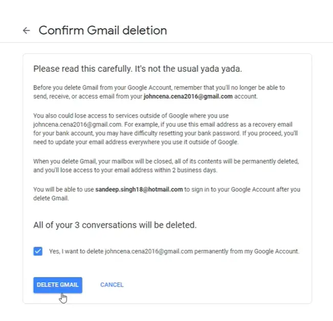 Delete Your Gmail Account Permanently 