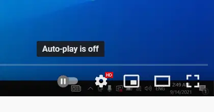 Turn Off YouTube Autoplay
