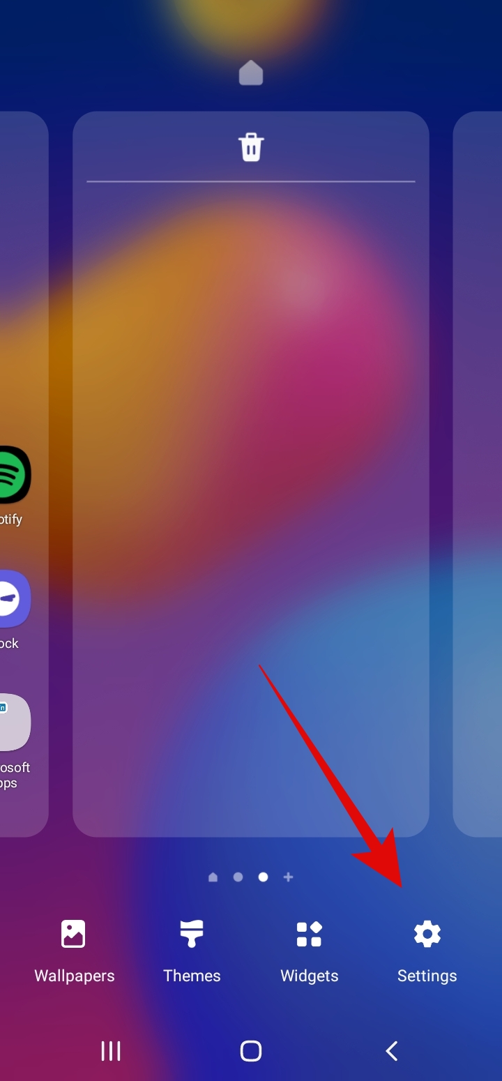 Homescreen Settings on Samsung Smartphone