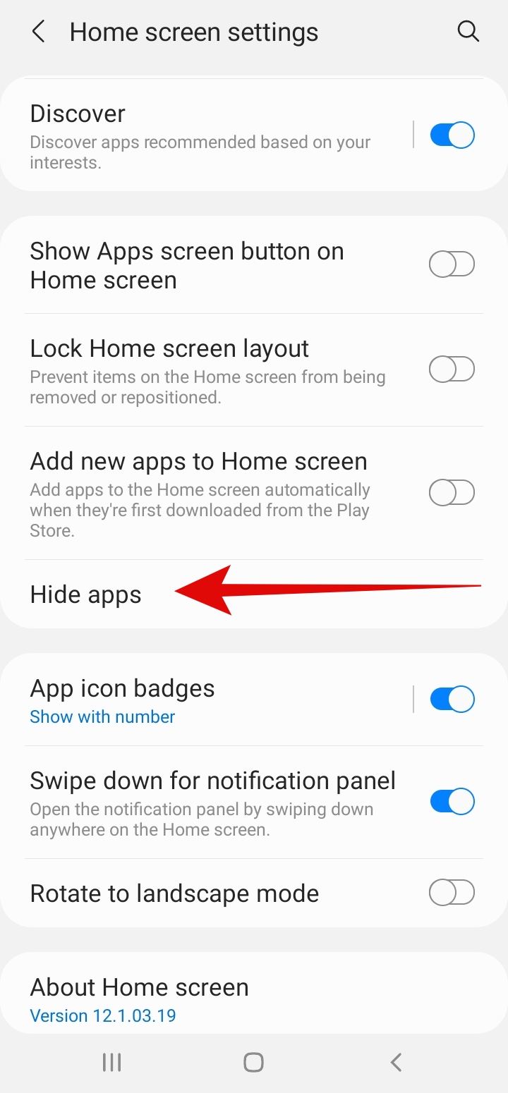 Hide Apps on samsung