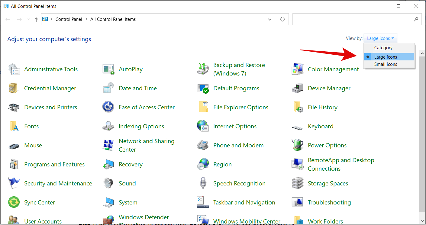 Control Panel Icons