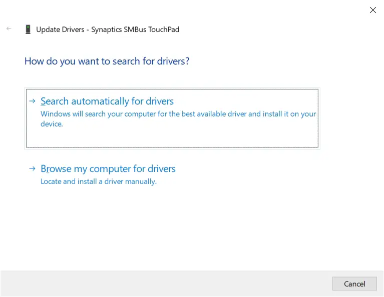 search automatically for drivers